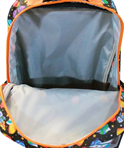 Mochila Bolsa Reforçada Escolar Infantil Menino Foguete Rodinhas Lancheira Térmica