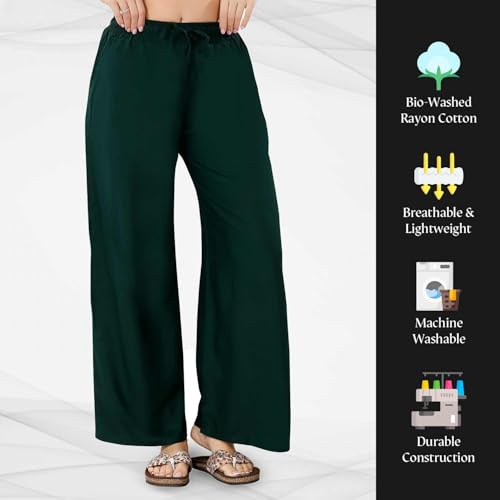 Image of TRASA Women's and Girls Cotton Reyon Regular Fit Palazzo Pants - Available Size - L, XL, 2XL, 3XL