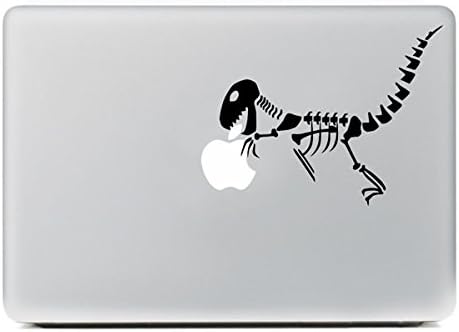 Vati Leaves Removable Creative Dinosaur Skeleton Decal Sticker Skin Art Black for Apple Macbook Pro Air Mac 13" 15" inch/Unibody 13" 15"Inch Laptop