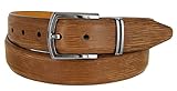 Mens Lejon Belt- The River Charles Embossed Genuine Italian Calfskin Dress Belt In Tan Made In The...