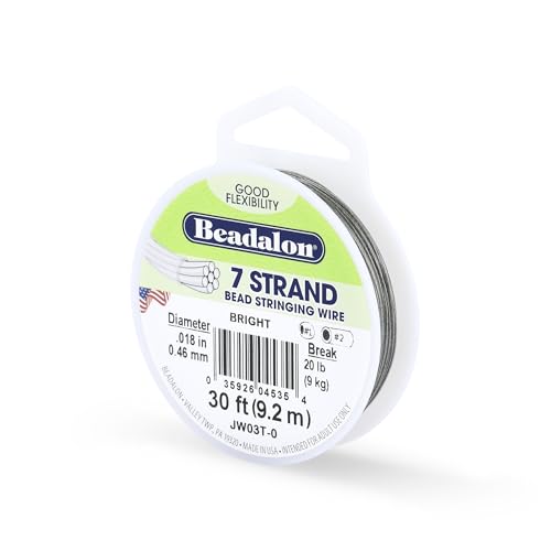 Beadalon 7-Strand Stainless Steel Beading Wire, .018 in / 0.46 mm - Silver