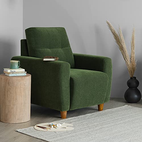 Image of Sleepyhead Yolo Designed by Duroflex - 1 Seater Sofa |Premium Fabric, Plush 3 Layer Cushioning |Modern Buttonless Tufted & Anti-Sag Comfort |Stylish & Durable |3 Years Warranty - Avocado Green