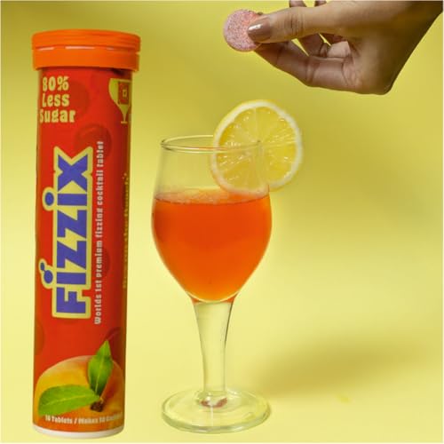 Image of Fizzix Cocktail Effervescent Tablets, 10 Pack, Low Sugar Drink Mix for Mocktails and Cocktails (SEX ON THE BEACH)