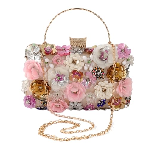 Sac à main avec chaînes amovibles et strass, pochette de soirée de fête