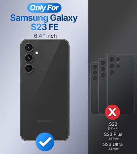 Shields Up for Galaxy S23 FE Case, [Detachable] Magnetic Wallet Case with Card Holder & Wrist Strap for Girls/Women, [Vegan Leather] Cover for Samsung Galaxy S23 FE 5G - Black