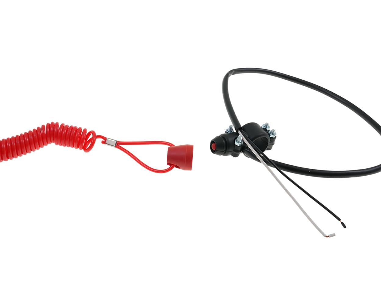 Zündunterbrecher Killswitch Racing rot (Öffner) mit Lenkerklemme Notaus, Reißleine universal Roller, Motorrad, Quad, Enduro, Jetski