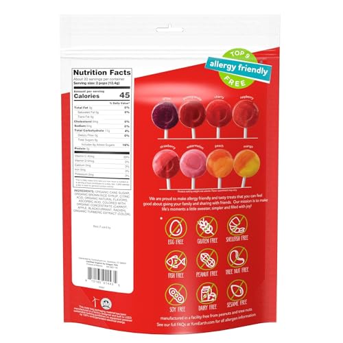 Organic Lollipops for Kids, 3.1 Oz, Flavorful Suckers & Lollipops Combo with Moofin Golden SS Spoon, Healthy Snack Option, Organic Lollipops, Free from Gluten, Dairy, Soy, [Pack of 4] - Thumbnail 7