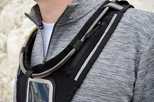 Challenge Beyond Running Phone Holder Bag Vest Hydration Bladder Backpack Zip Front Pocket For Keys & Energy Gels Reflective Lightweight Adjustable Waistband & Breathable Materials, Men & Women