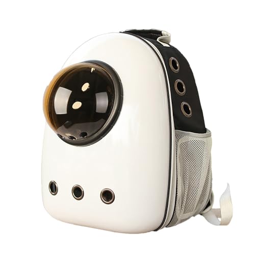 Raumkapsel Katzenrucksack Transportbox für Katzen Hunde: Tragbarer Atmungsaktiver Haustier Transporttasche mit Blasefenster für Reisen Outdoor Wandern (Black (Bubbles))