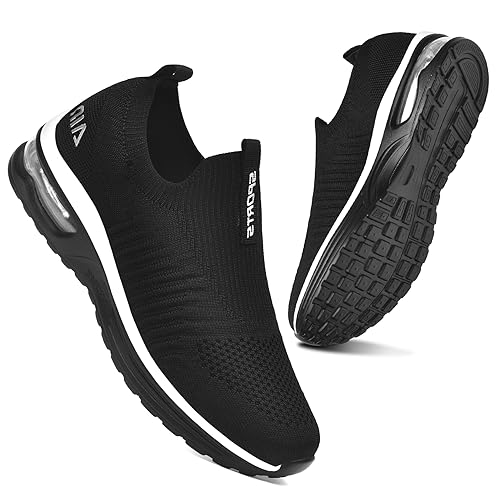 Femme Basket Mode Respirantes Slip on pour Sneakers Femmes Sports en Salle Sneakers,Multi Noir...