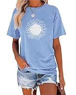 This beautiful vintage sunflower shirts features casual crew neck version; graphic T-shirts with crew neck, roll up short sleeves, loose fit and cute sunflower printed pattern. Soft, stretchy, breathable cotton blend fabric provides exceptional comfo...