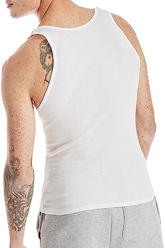 Hanes Mens ComfortSoft 6 Pack Tagless A-Shirts Undershirts, White, Large US - 2