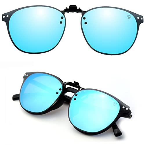 CREYESTAL Clip Gafas de Sol Polarizadas, Clip para Gafas para Sol, Clip Solar, Abatible y Ultraligero, Hombre, Mujer, 100% Anti-UV
