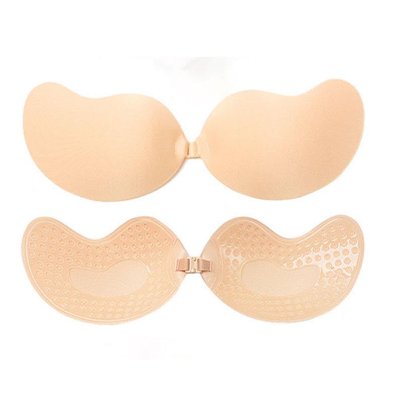 Adhesive Sticky Strapless Invisible Backless Push up Reusable Front Closure Wedding Bra Evening Dress Front Closure Reusable Sticky Bra for Dress Party & Wedding Beige-picture-16