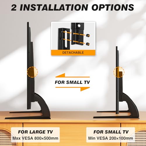image for 5Rcom TV Stand Mount, Universal TV Stand Tabletop for 22 to 65 inch Pl