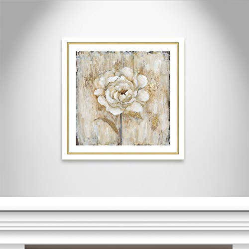 Casa Fine Arts Venetian Botanical I Traditional Floral Wall Art Archival Print, 31" X 31", White And Gold Frame #TOP3