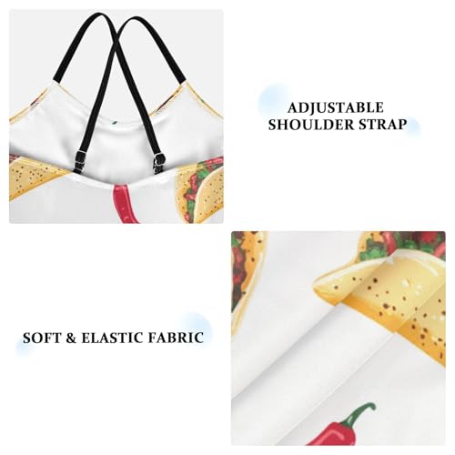 Tacos Red Chili Girls One Piece Swimsuits Peppers Sport Halter Swimwear Beach Bathing Suit 3T3