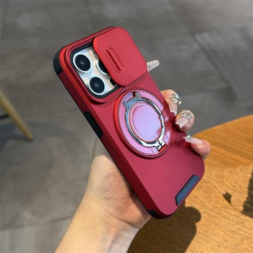 Coque antichoc pour iPhone 13 Pro Max avec protection d'objectif coulissant et support à anneau