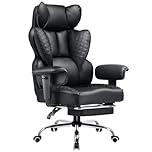 COMHOMA Big and Tall Office Chair Heavy Duty Executive Desk Chair with Footrest, Ergonomic High Back PU Leather Swivel Reclining Computer Chairs for Home