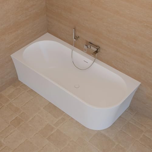 Baignoire Ilot Cosmic 180 gauche blanche 180 x80 x58 cm, by SPALINA