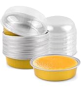 Pacote com 25 latas descartáveis de 10 cm com tampas de alumínio dourado de 227 g para assar Ta...