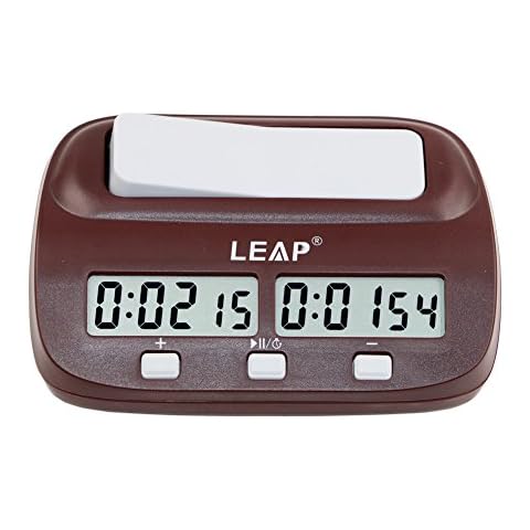 LEAP Chess Clock Timer for Kids to Adults 2-Player Digital Chess Timer with Countdown, Alarm, Delay and More Functions for Board Games,Chess,Backgammon,I-go,Chinese Chess, Portable Cover