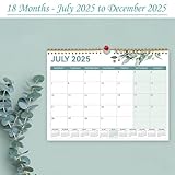 18 Month Calendar 2025 uk, A4 Wall Calendar 2025/26, Monthly Calendar 2025 uk Family Planner Month to View from July 2025 - Dec.2026, 2025 calender for Office Family Kitchen - Green Leaf - Image 4