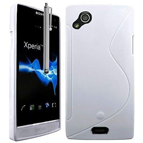 VCOMP® Housse Etui Coque Souple Silicone Gel Motif S-Line pour Sony Xperia Arc X12 Lt15i LT15a/ Arc S LT18i LT18a + Stylet - Blanc