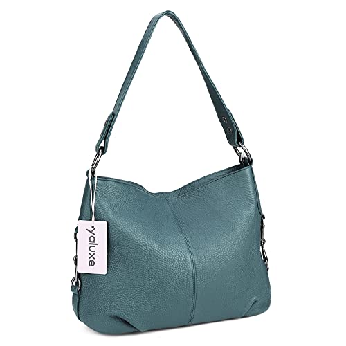 Image of YALUXE Women's Real Leather Shoulder Bags Hobo Handbag Purse Crossbody Bag