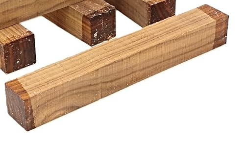 Indian Laurel Hardwood Blank, 2x2x6 inches, Premium Grade, Brown with