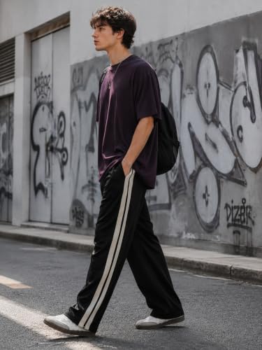Image of FN3 RelaxFit Stripe Track Pant for Men || Men's Lower || Gym Track Pant | Relax Fit