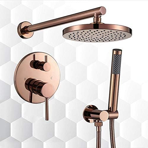 Kit de douche dissimulé or rose pomme de douche effet pluie mitigeur ensemble