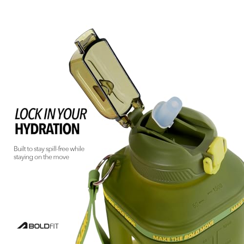 Image of Boldfit 1.5 Litre Plastic Gallon Water Bottle for Gym, Office & Travel Leakproof Reusable Water Jug with Handle BPA Free Large Capacity Drinking Bottle for Men & Women