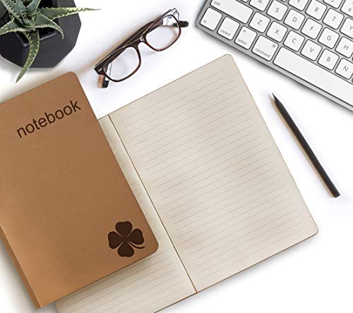 le-vent-Set-of-2-Lined-Bound-Notebooks-A5--Each-200-Lay-Flat-Pages--5x8-Hardcover-Journal-Refills--Fountain-Pen-Friendly-100-gsm-Paper--100-Recycled-Notebook