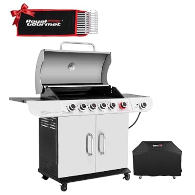 Grills House SG6002RC 6-Burner Gas Grill with Sear Burner Silver