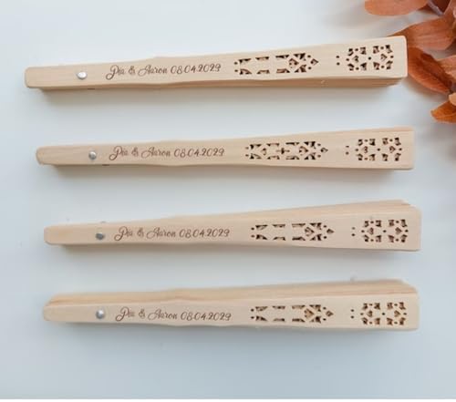 Éventail personnalisable pour mariage champêtre et cadeau d'invités chic x80 - 4