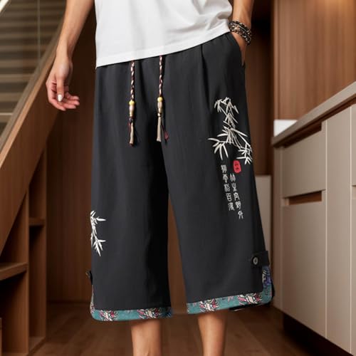 Shorts de lino para niña cómodos estampados con bolsillos 3