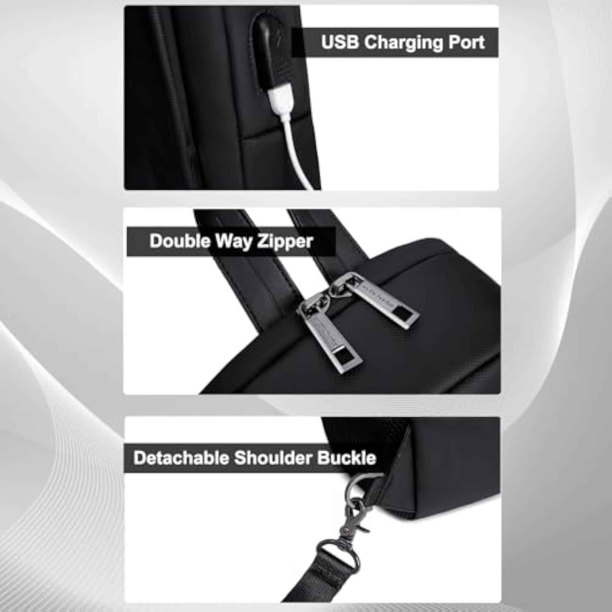 Sling Bag for Men, 6L Semi-hard Chest Bag