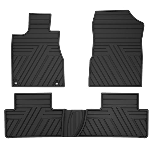 Rubber Floor Mats for Honda CR-V 2016 2015 2014 2013 2012 EX & LX & SE (Not Fit EX-L & Touring) Custom Fit All Weather Protection TPE Floor Liner 1st & 2nd Row Black