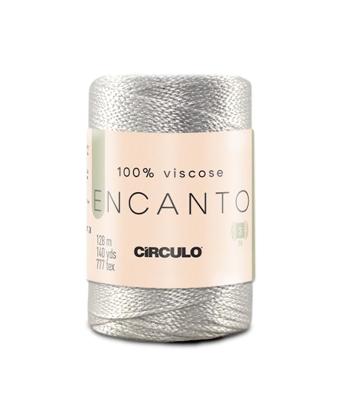 Image of CIRCULO Encanto Roll Yarn 100% Viscose - Luxury & Shine - Light Worsted Weight Yarn - 140 yds, 3.52 oz - Color 8176 - Off-White