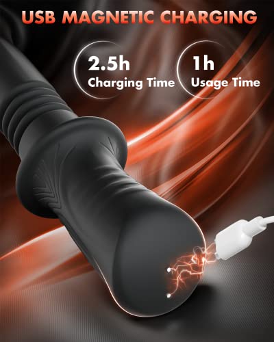 G Spot Vibrator Dildo - Soft Silicone Rose Sex Toys Vibrators With 10 Powerful Vibration & 3 Thrusting Modes Personal Massagers For Clitoral Stimulation, Adult Sex Toys For Women Mens Pleasure Black #TOP6