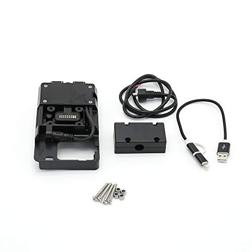 Carrfan Acessórios de suporte de navegação para telemóvel com carregador USB para BMW R1200GS LC e Adventure S1000XR R1200RS