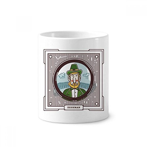 Illustration en céramique vert parachimie pour porte-brosse à dents et stylo 350ml