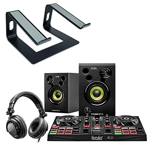 Hercules DJLearning Kit DJ-Set + keepdrum Soporte para ordenador portátil Negro