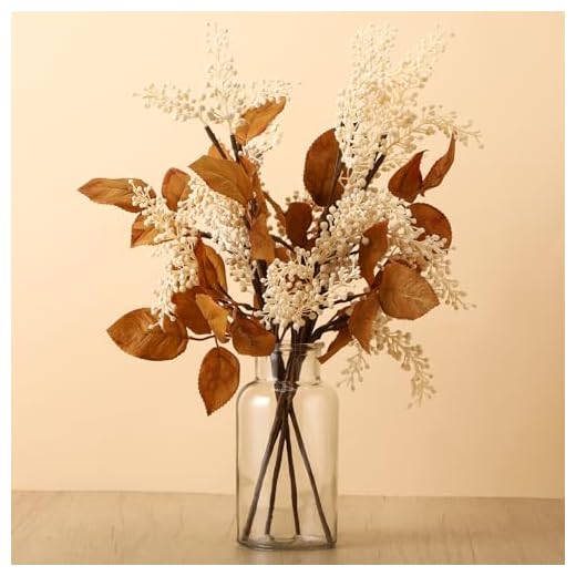 Thiccywoov 6 Pack Artificial Fall Berry Stems Fall Floral Picks for Floral Arrangements for Autumn Thanksgiving Home Table Centerpiece Decorations