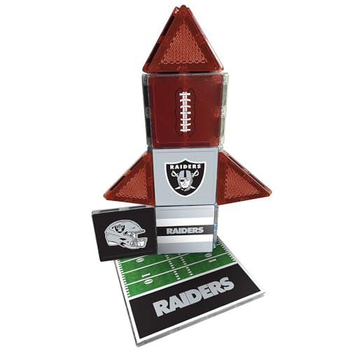 CreateOn Las Vegas Raiders NFL Fan-Tiles Magnetic Match-Up Tiles | 17-Piece Building Set for Kids & Adults | Officially Licensed NFL Team Collectibles | Build, Play & Display (All 32 Teams Available) - Image 5