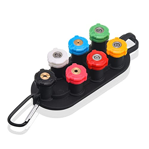 Tool Daily Rotating Nozzle For Pressure Washer, Turbo Nozzle Pressure Washer, 1/4 Inch Quick Connect, 7 Nozzle Tips With Nozzle Holder, 3600 Psi #TOP4