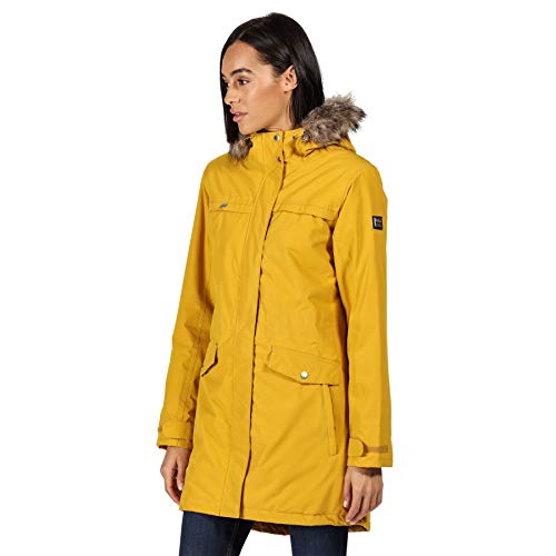 Regatta Serleena II Waterproof Taped Seams Insulated Lined Hooded Jacket with Security Pocket Jacket - Mustard Seed, 10