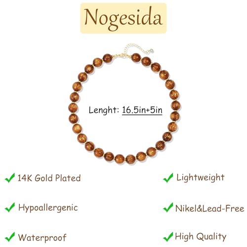 Nogesida Chunky Beaded Necklace for Women Big Large Amber Bead Bubble Choker Necklaces Trendy Summer Beach Beachy Womens Statement Charm Necklace Rainbow Resin Boho Jewelry Accessories Gift by Nogesida - Used condition - Image 4