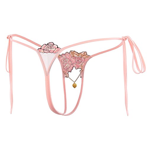 SS Queen Women Sexy Lace Tie Side Thongs Panties Crotchless Adjustable G-String Underwear (set2)